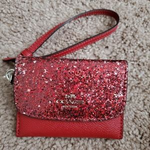 NWT Coach Glitter Card Pouch
